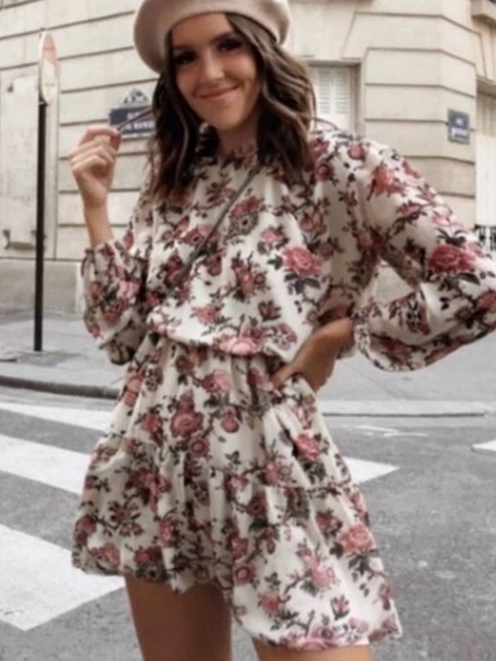 Wilfred ARITZIA Floral Tiered Mini Dress Size M GUC